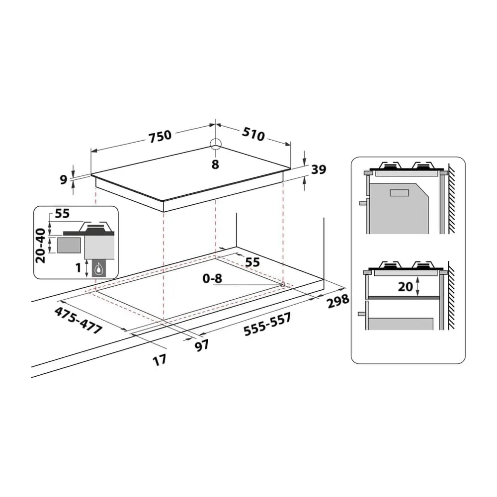 Hotpoint PCN 750 T (AV) R/HA Piano cottura colore avena 75cm — 2
