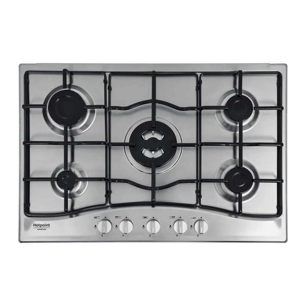 HOTPOINT ARISTON PCN 752 T/IX/HAR - Piano Cottura 5 Fuochi Gas da Incasso, Griglie Intercambiabili Smaltate,