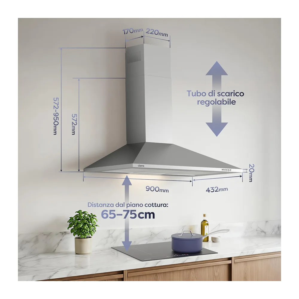 CIARRA CBCS9201 Cappa Aspirante 90 cm Classe A++ — 3