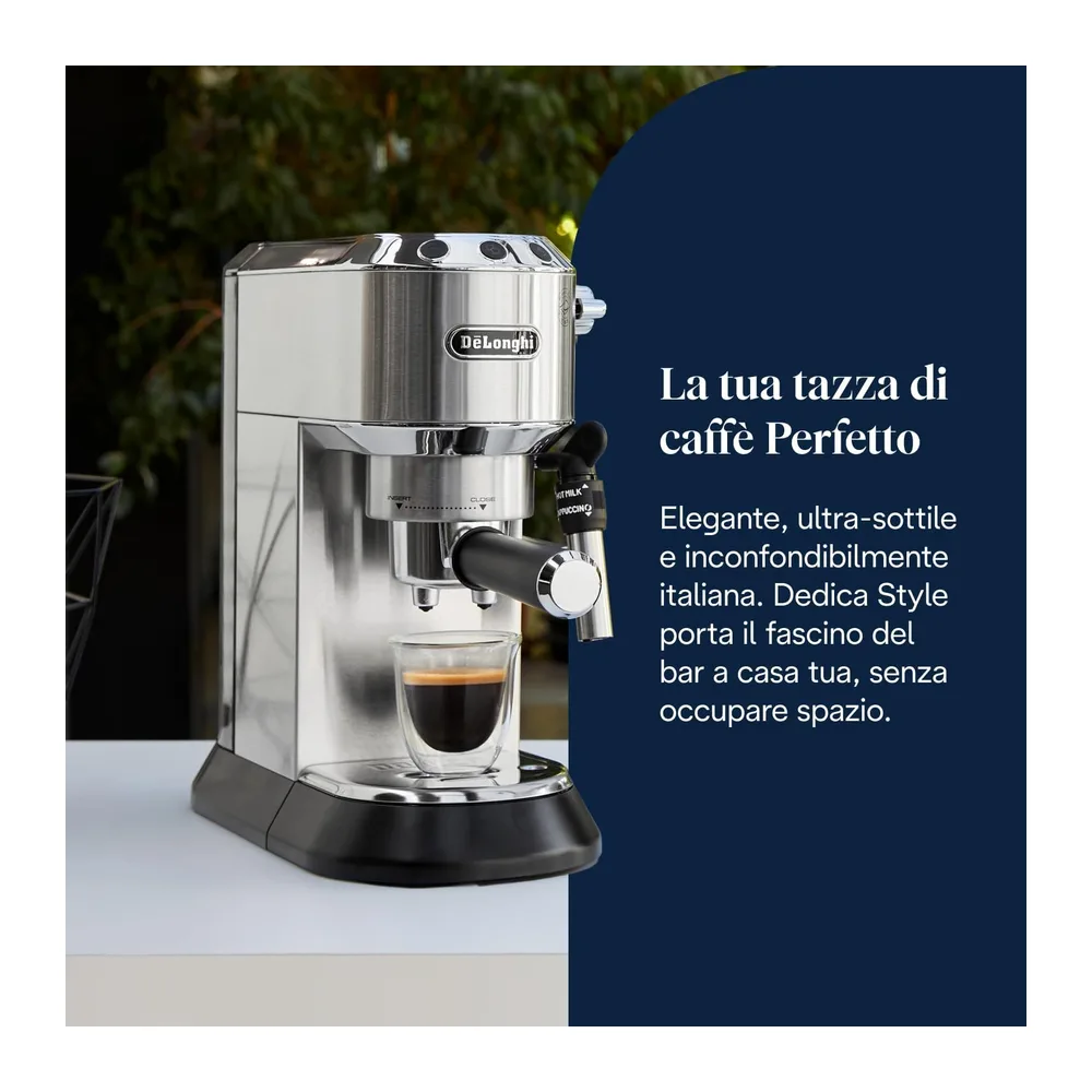 De’Longhi Dedica Style – Perfetto Macchina da Caffè Espresso, Compatibile con Cialde ESE, Montalatte Manuale — 2