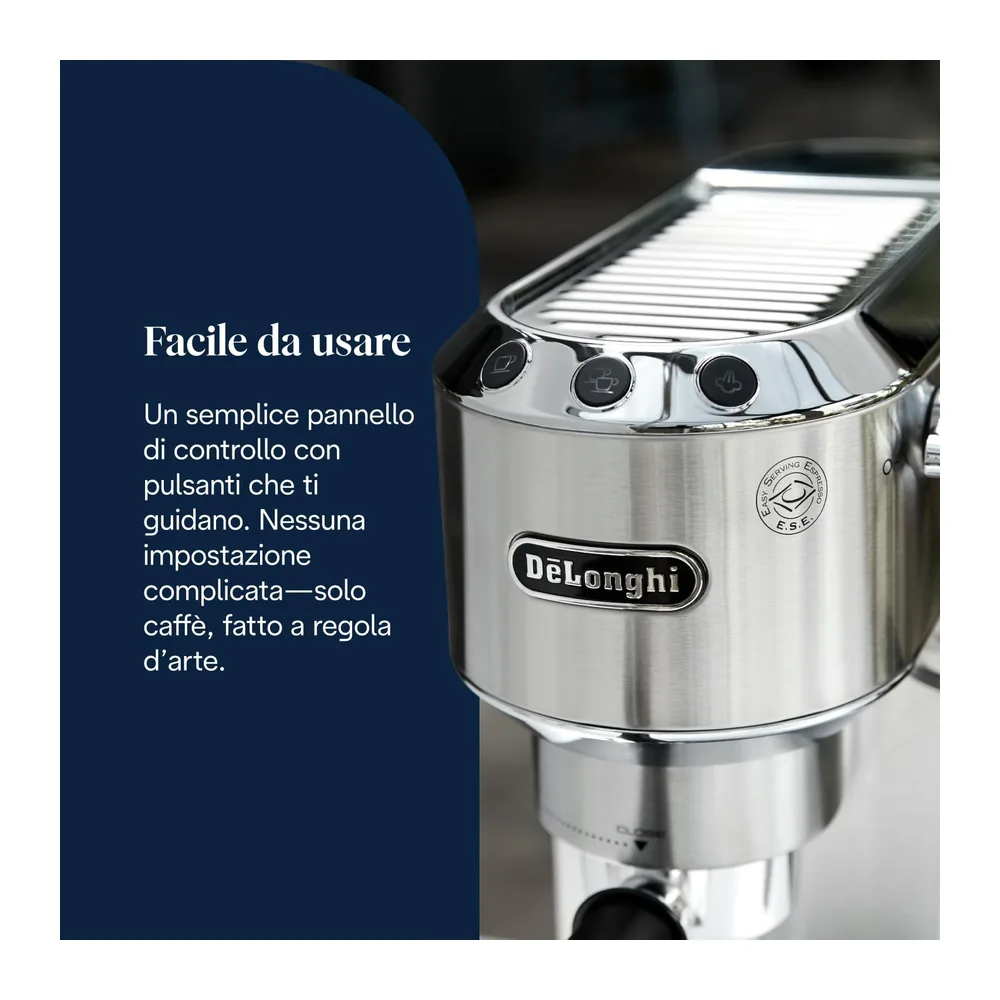 De’Longhi Dedica Style – Perfetto Macchina da Caffè Espresso, Compatibile con Cialde ESE, Montalatte Manuale — 5