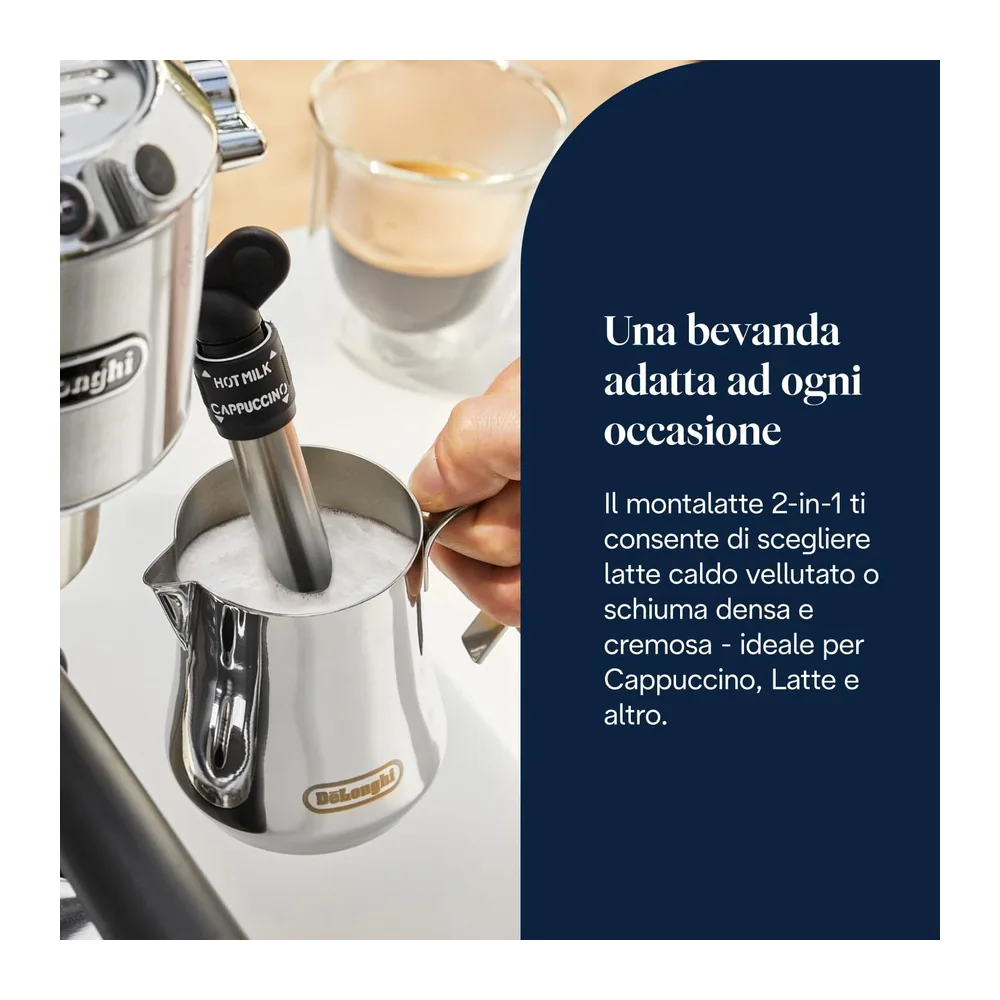 De’Longhi Dedica Style – Perfetto Macchina da Caffè Espresso, Compatibile con Cialde ESE, Montalatte Manuale — 6