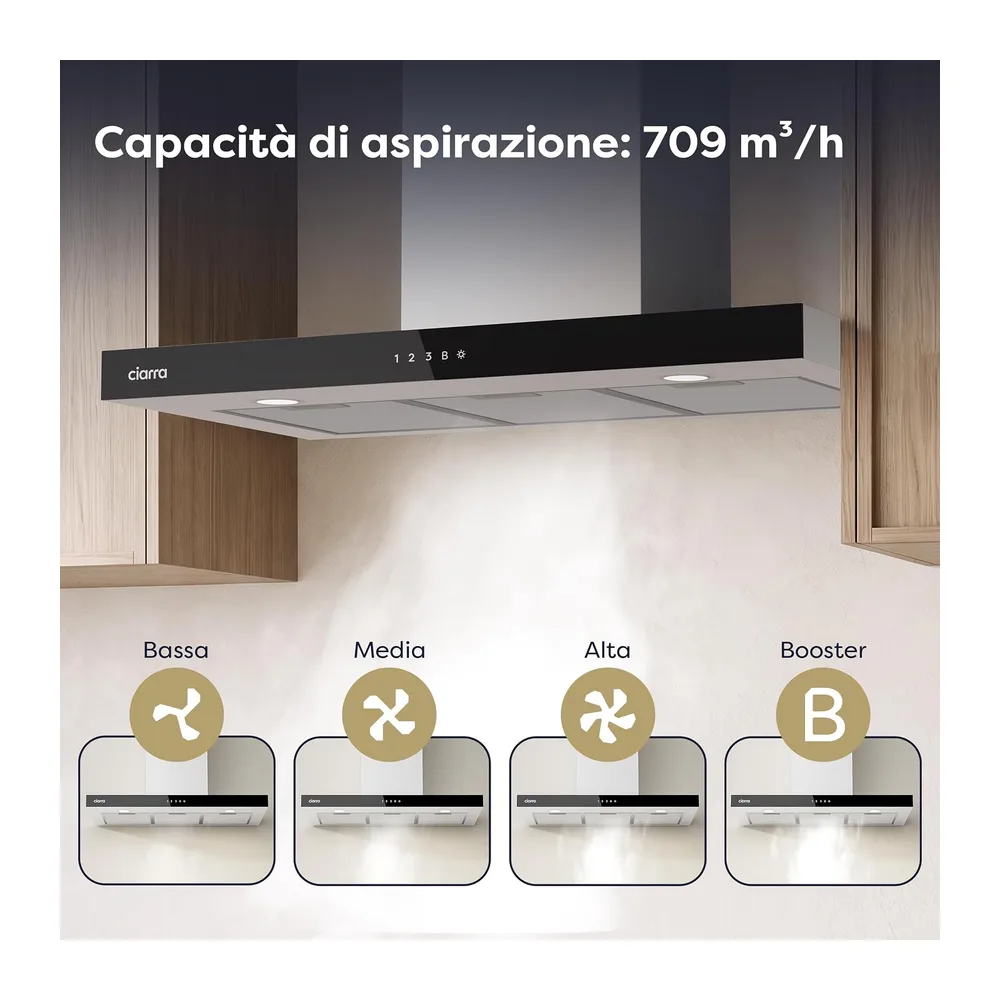 CIARRA CBCS9102 Classe A+++ Cappa Aspirante 90 cm — 5