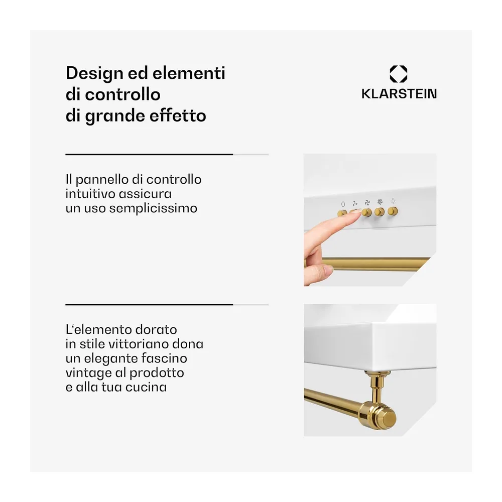 Klarstein Mb - Cappa Aspirante, Cappa Cucina a Parete, Aspirazione e Circolazione d'aria, Cappa con 3 — 5