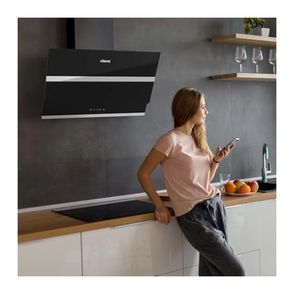 CIARRA Cappa Aspirante Inclinata 60 cm,650 m³/h,CBCB6736N,Controllo touch [Classe di efficienza energetica — 5