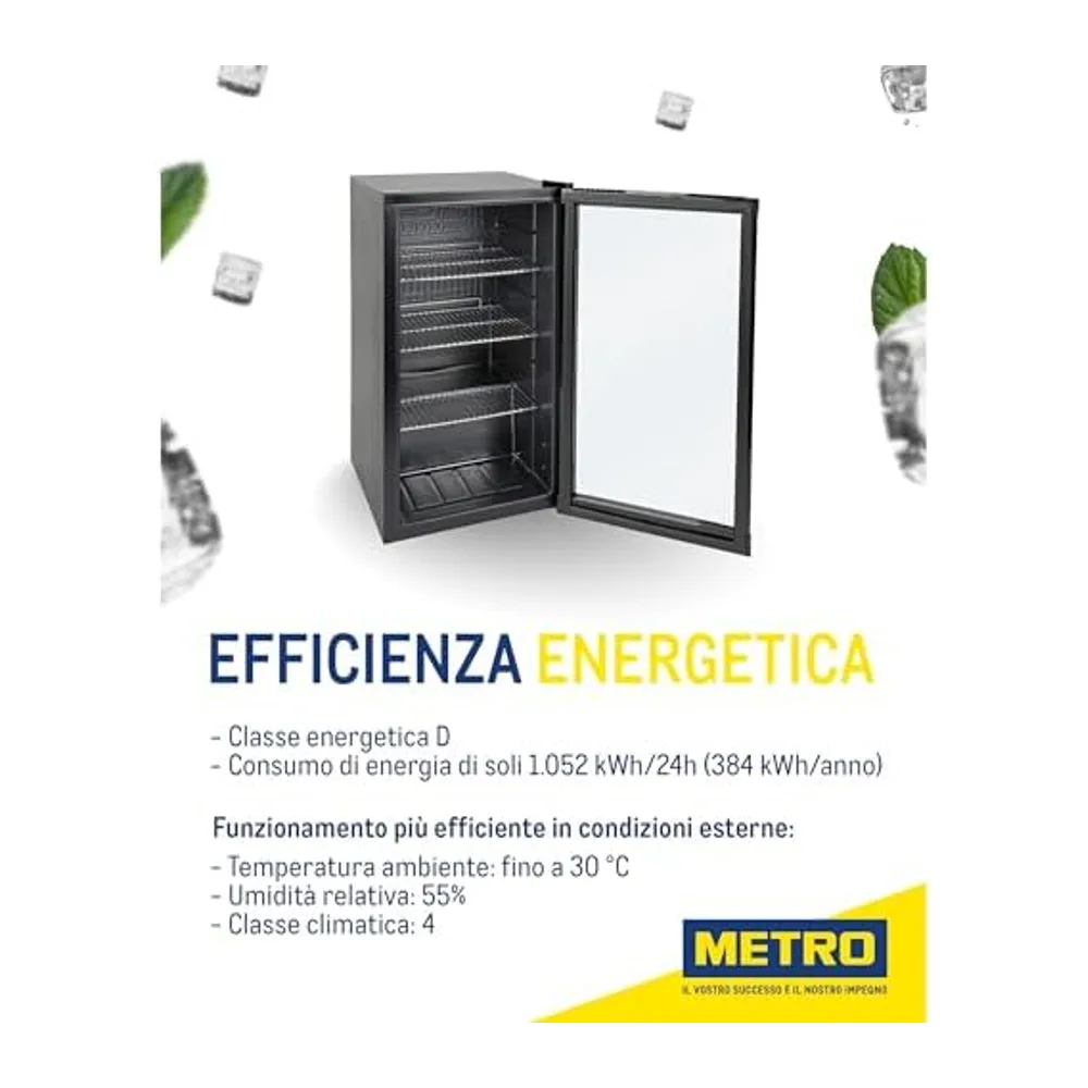 METRO Professional Mini Frigo GPC1088, 88 L, 3 Ripiani Regolabili [Classe di efficienza energetica D] — 6