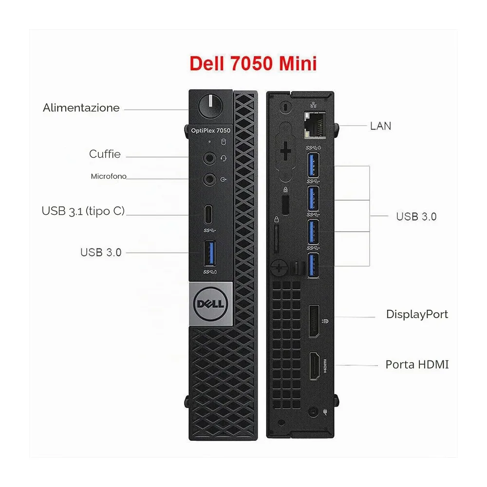 DELL Optiplex 7050 Tiny Mini Pc Computer Fisso Business Intel Core i5 6th — 2