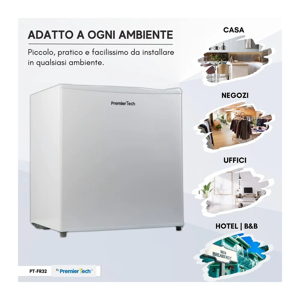 PremierTech Mini Congelatore 31 Litri Mini Freezer Piccolo 4 Stelle PT-FR32 [Classe di efficienza energetica — 2