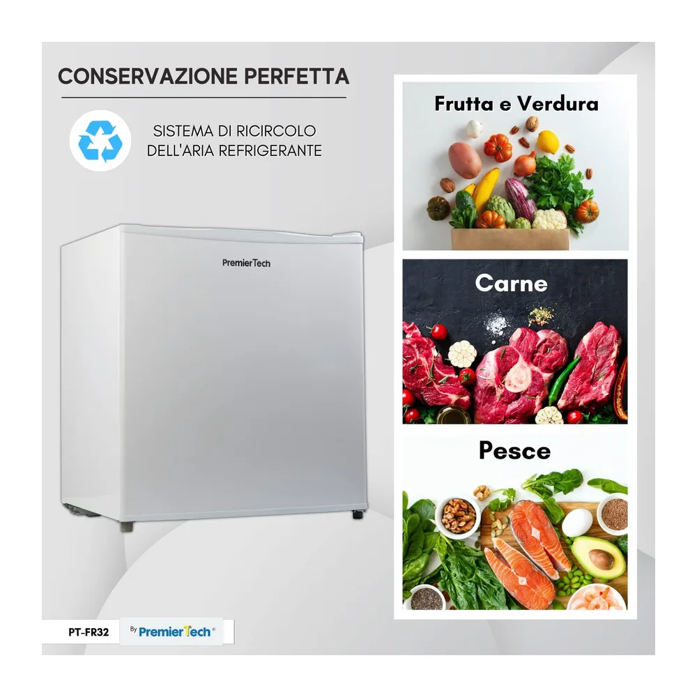 PremierTech Mini Congelatore 31 Litri Mini Freezer Piccolo 4 Stelle PT-FR32 [Classe di efficienza energetica — 3
