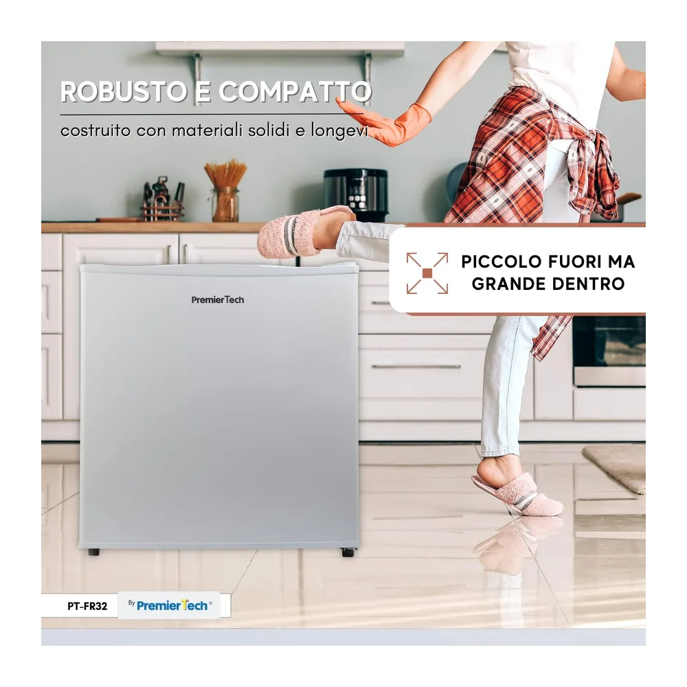 PremierTech Mini Congelatore 31 Litri Mini Freezer Piccolo 4 Stelle PT-FR32 [Classe di efficienza energetica — 6