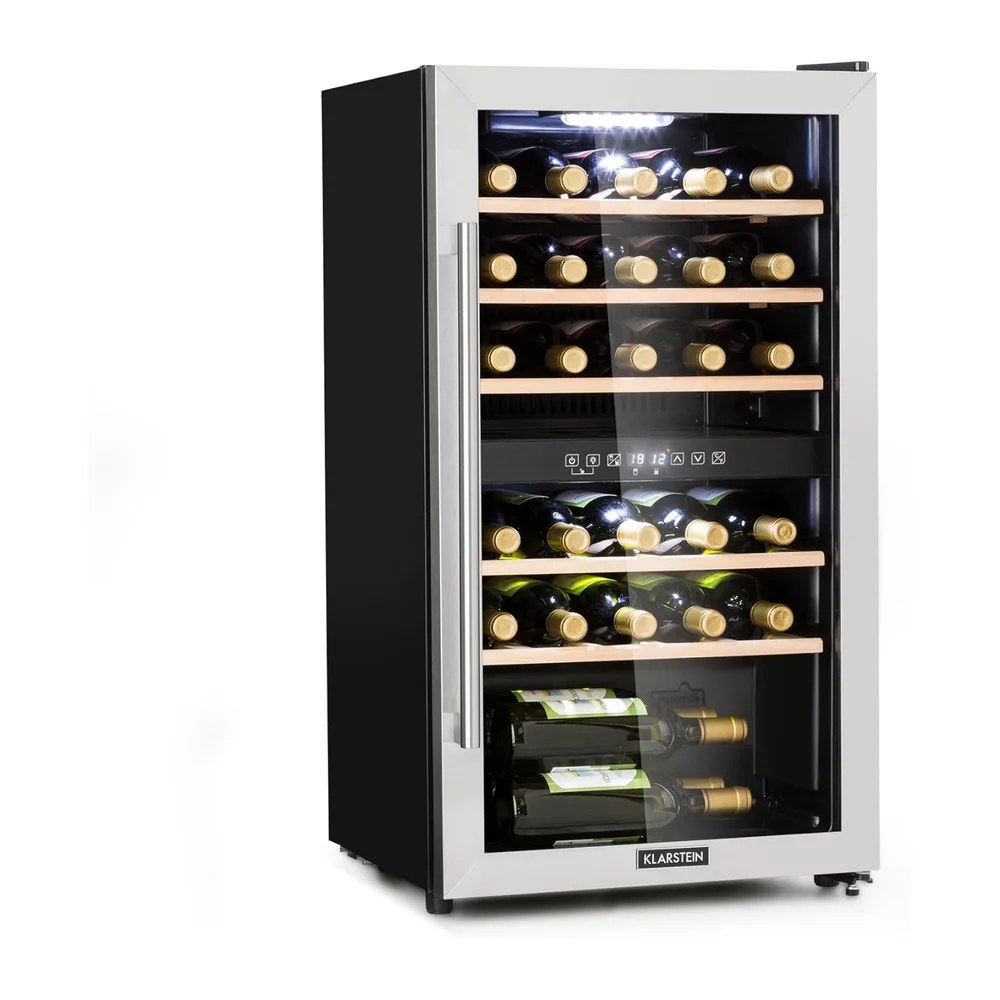 KLARSTEIN Cantinetta Vino, Cantinetta Vino Refrigerata a Zona Doppia per Interno/Esterni, Frigo Bar, Cantina