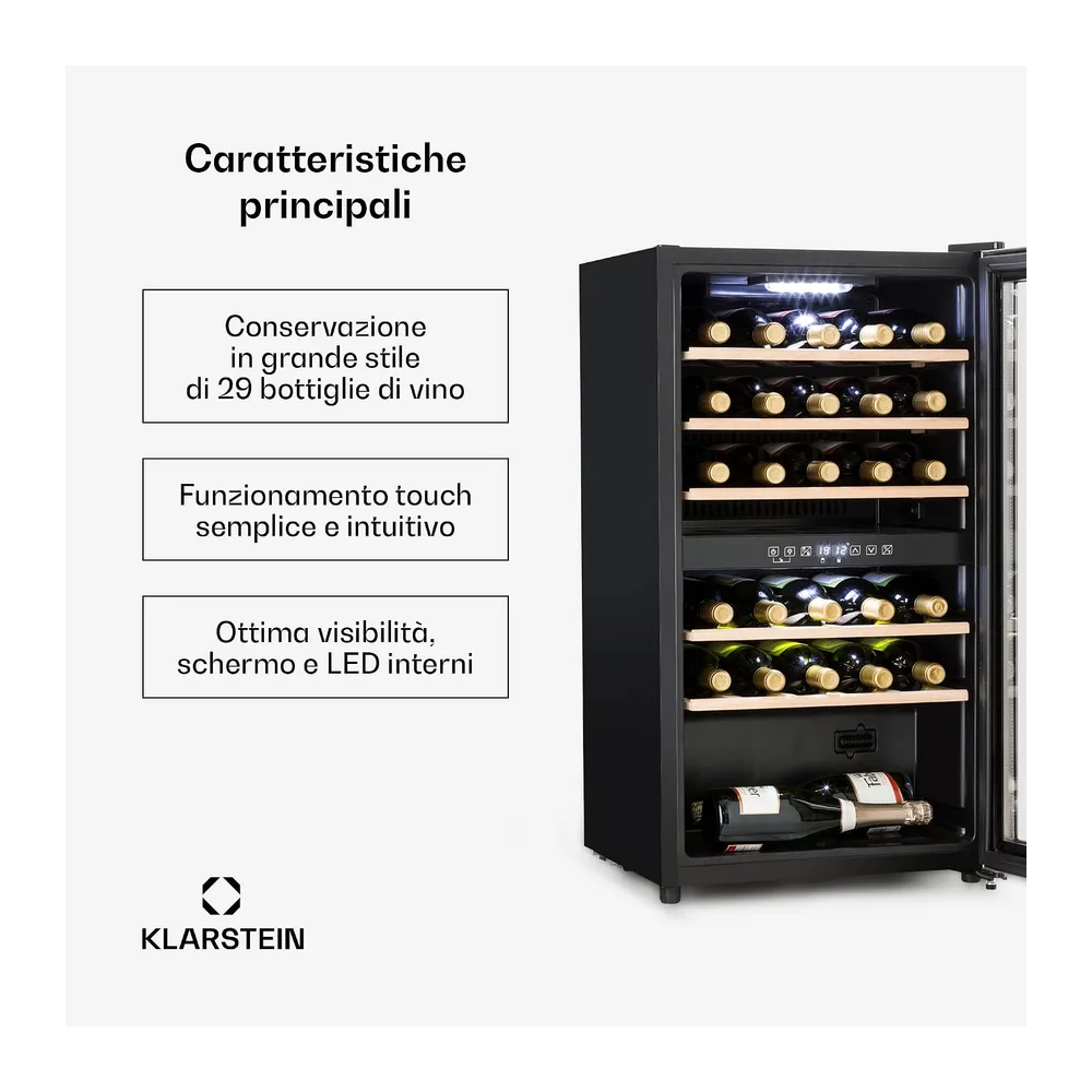 KLARSTEIN Cantinetta Vino, Cantinetta Vino Refrigerata a Zona Doppia per Interno/Esterni, Frigo Bar, Cantina — 2