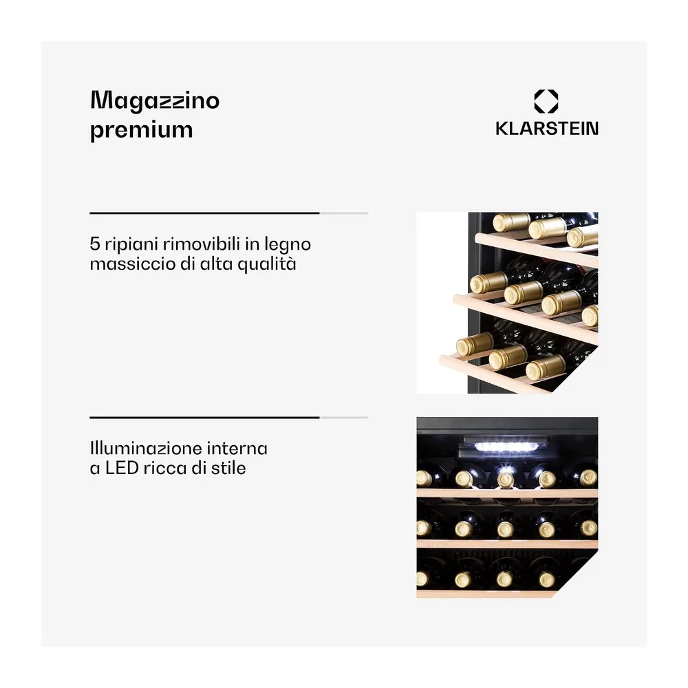 KLARSTEIN Cantinetta Vino, Cantinetta Vino Refrigerata a Zona Doppia per Interno/Esterni, Frigo Bar, Cantina — 5