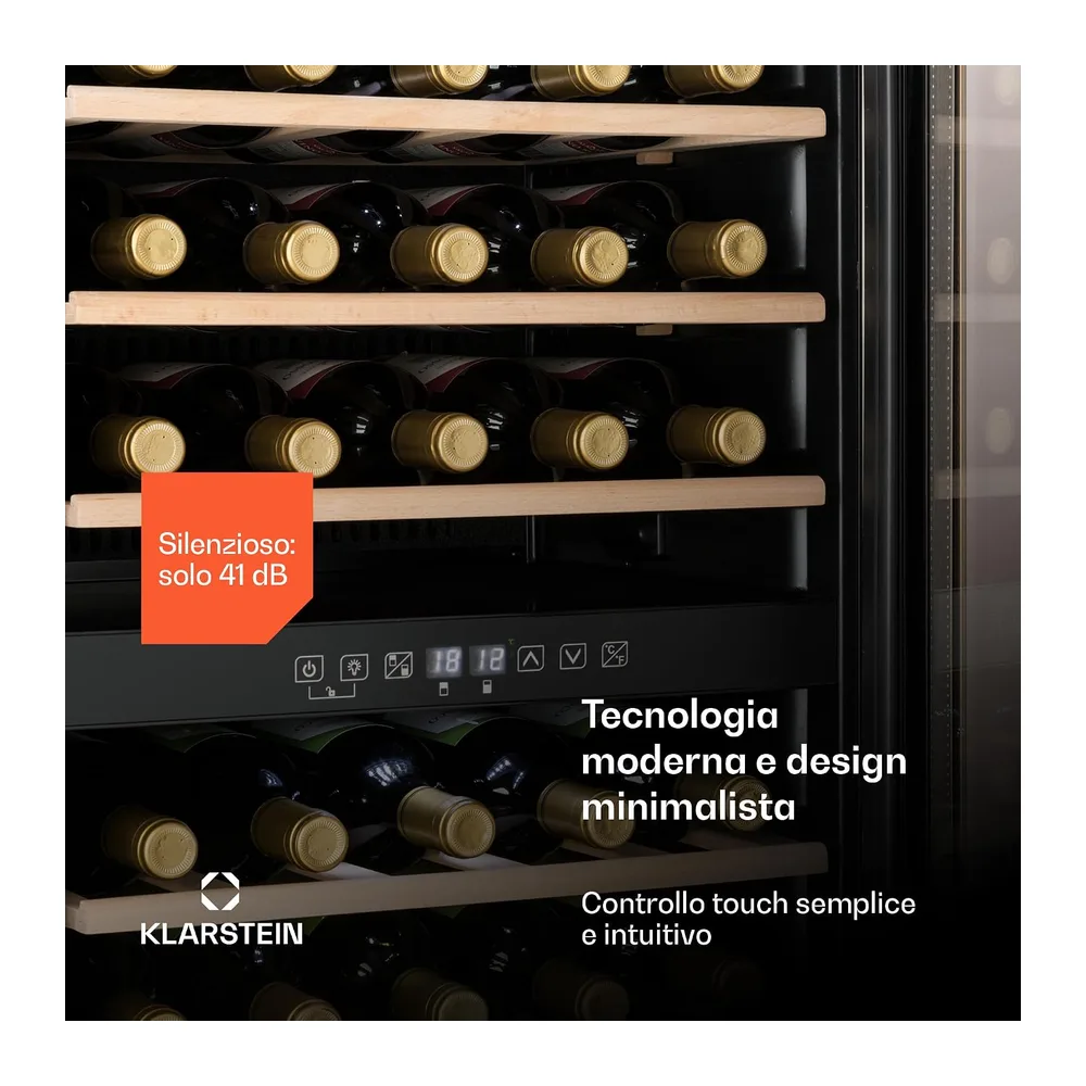 KLARSTEIN Cantinetta Vino, Cantinetta Vino Refrigerata a Zona Doppia per Interno/Esterni, Frigo Bar, Cantina — 6