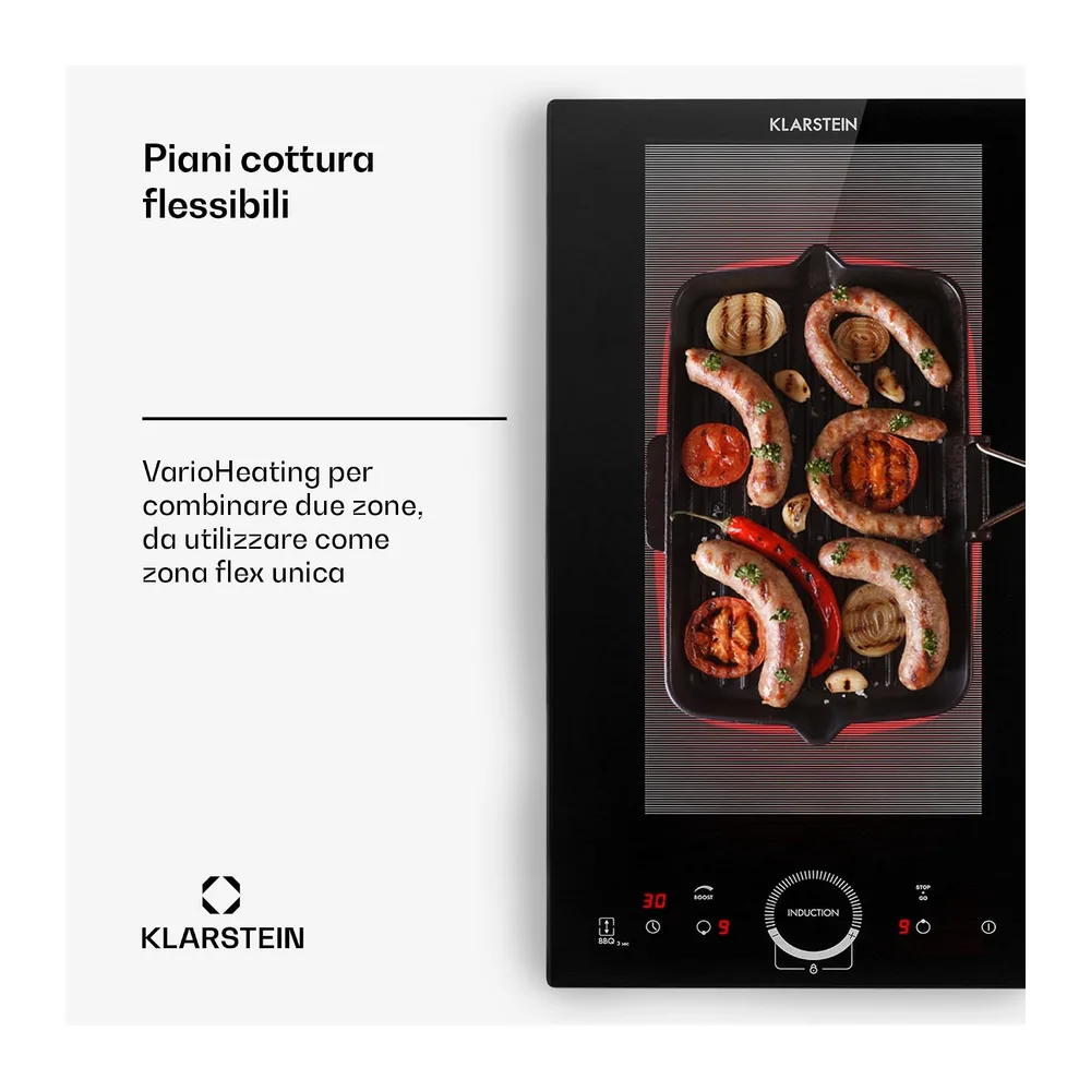 Klarstein Piastra Induzione 2 Fuochi, Piano Cottura Induzione 3500W, Piano Cottura a 2 Fuochi Integrata con — 4