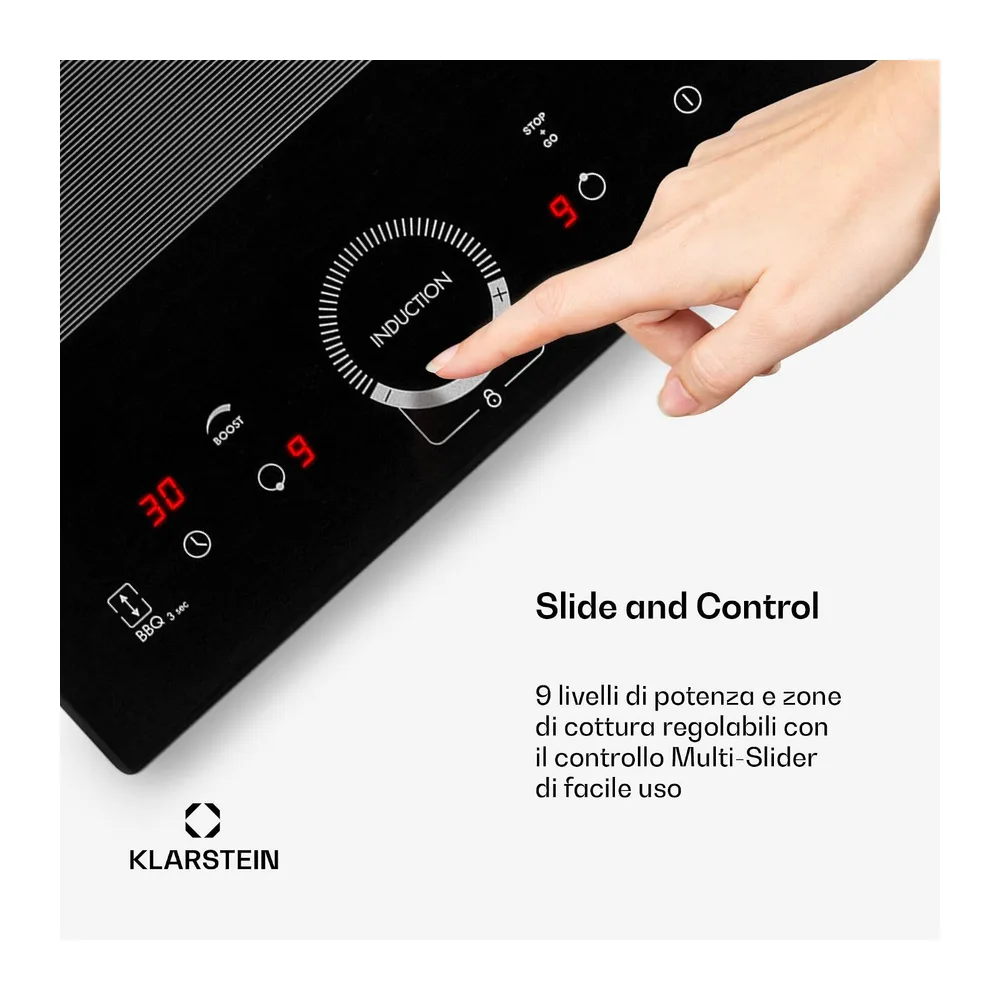 Klarstein Piastra Induzione 2 Fuochi, Piano Cottura Induzione 3500W, Piano Cottura a 2 Fuochi Integrata con — 5