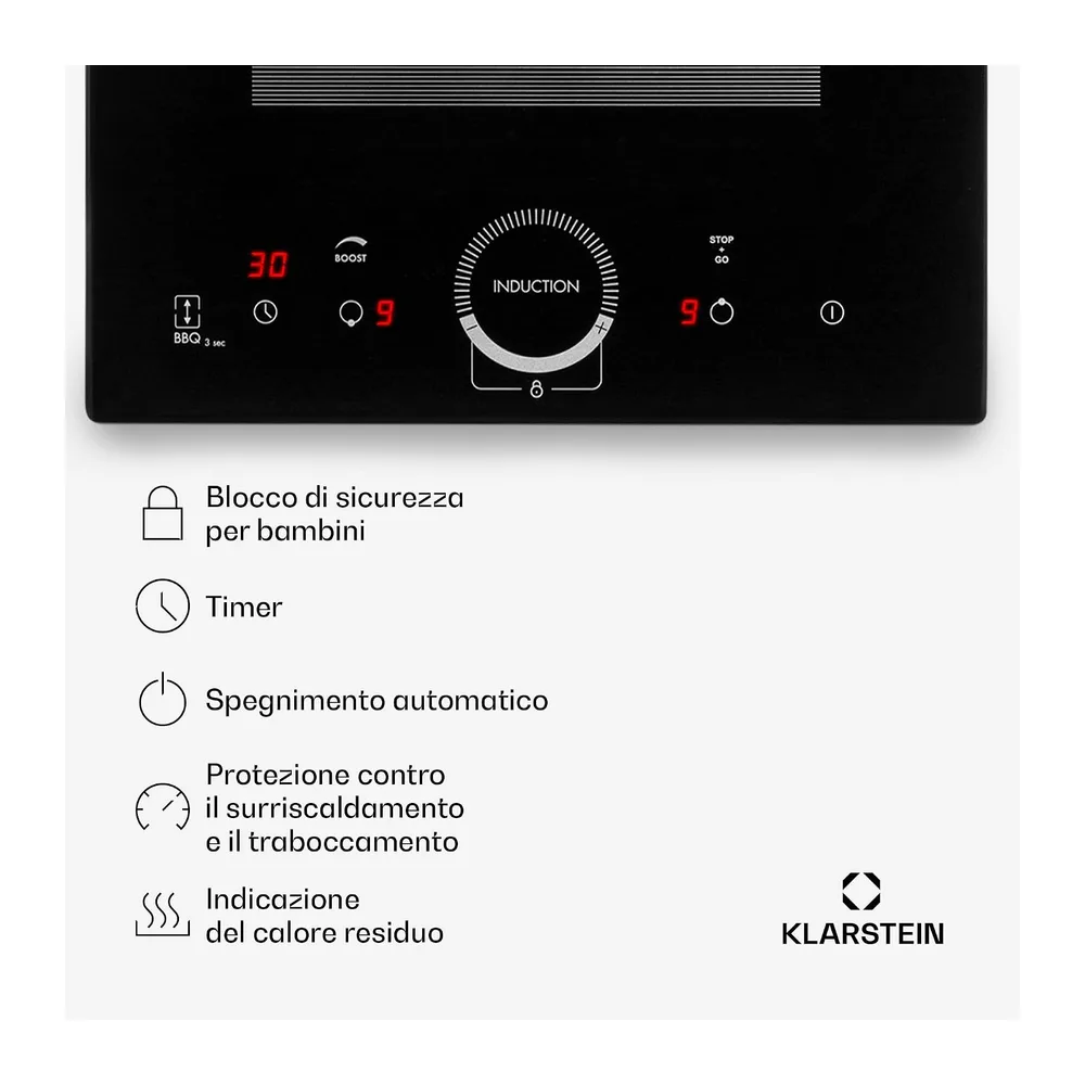 Klarstein Piastra Induzione 2 Fuochi, Piano Cottura Induzione 3500W, Piano Cottura a 2 Fuochi Integrata con — 6