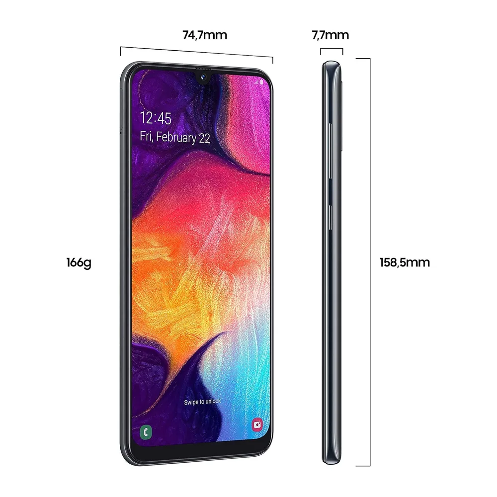 2019 Samsung Galaxy A50 Dual SIM 128GB - Nero (Ricondizionato) — 2