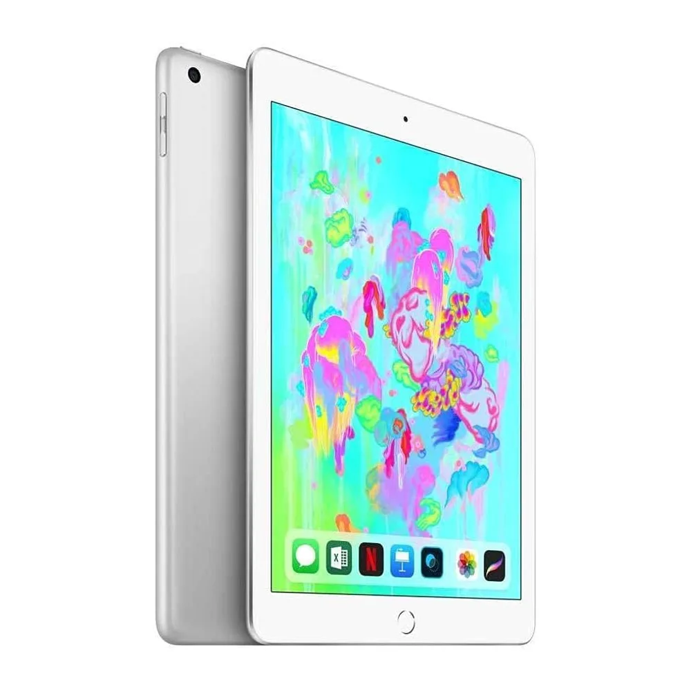 2018 Apple iPad (9.7-pollici, Wi-Fi + Cellulare, 128GB) - Argento (Ricondizionato) — 2