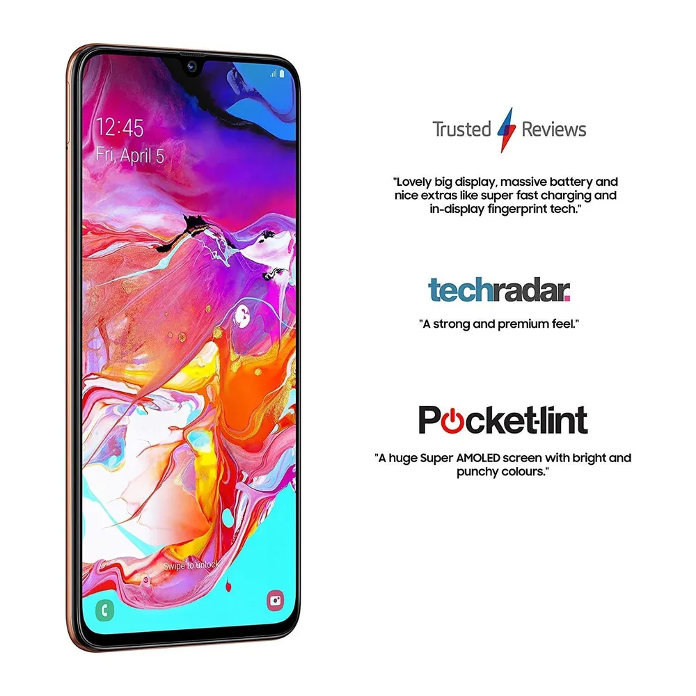 Samsung Galaxy A70 - Smartphone 4G (6,7'' - 128GO - 6 GO RAM) - NERO - Versione France-P-UK (ricondizionato) — 2