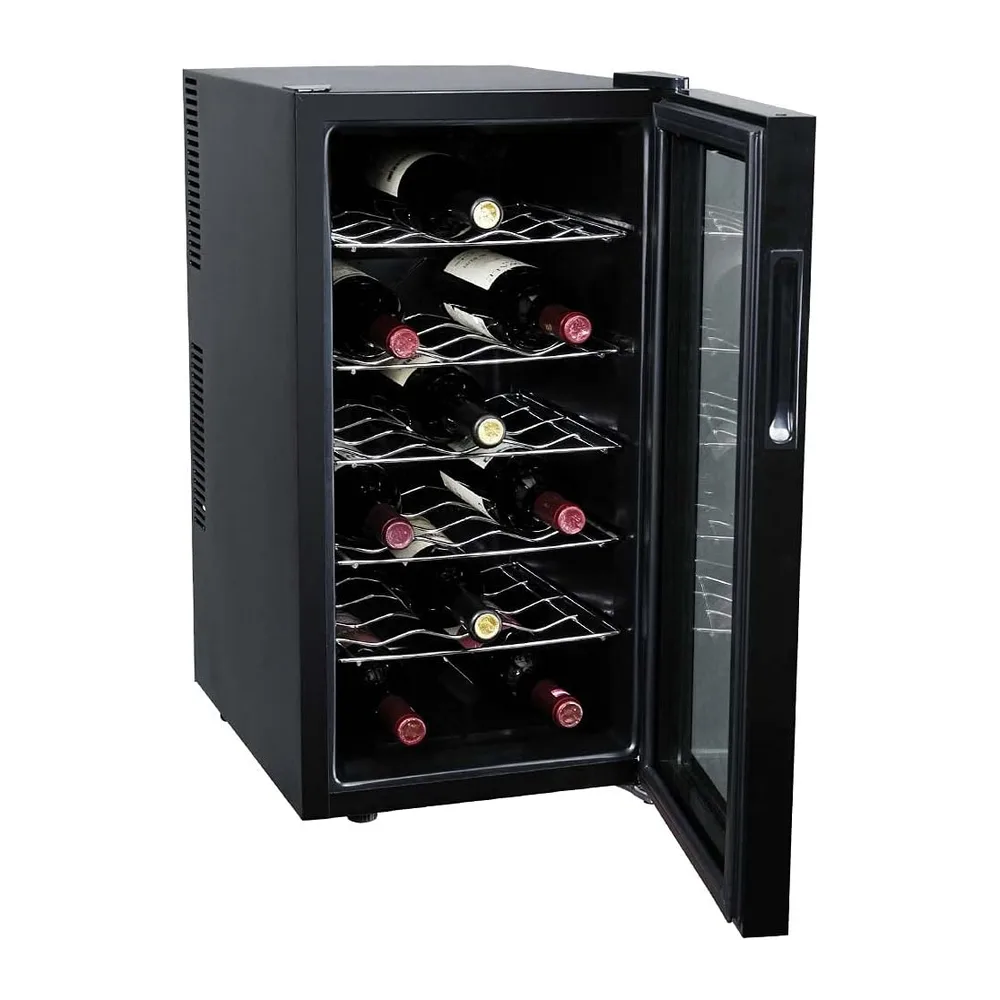 Bakaji Cantina Refrigerante Bottiglie di Vino Cantinetta Frigo Elettrica con 18 Porta Bottiglie 52 Lt Potenza