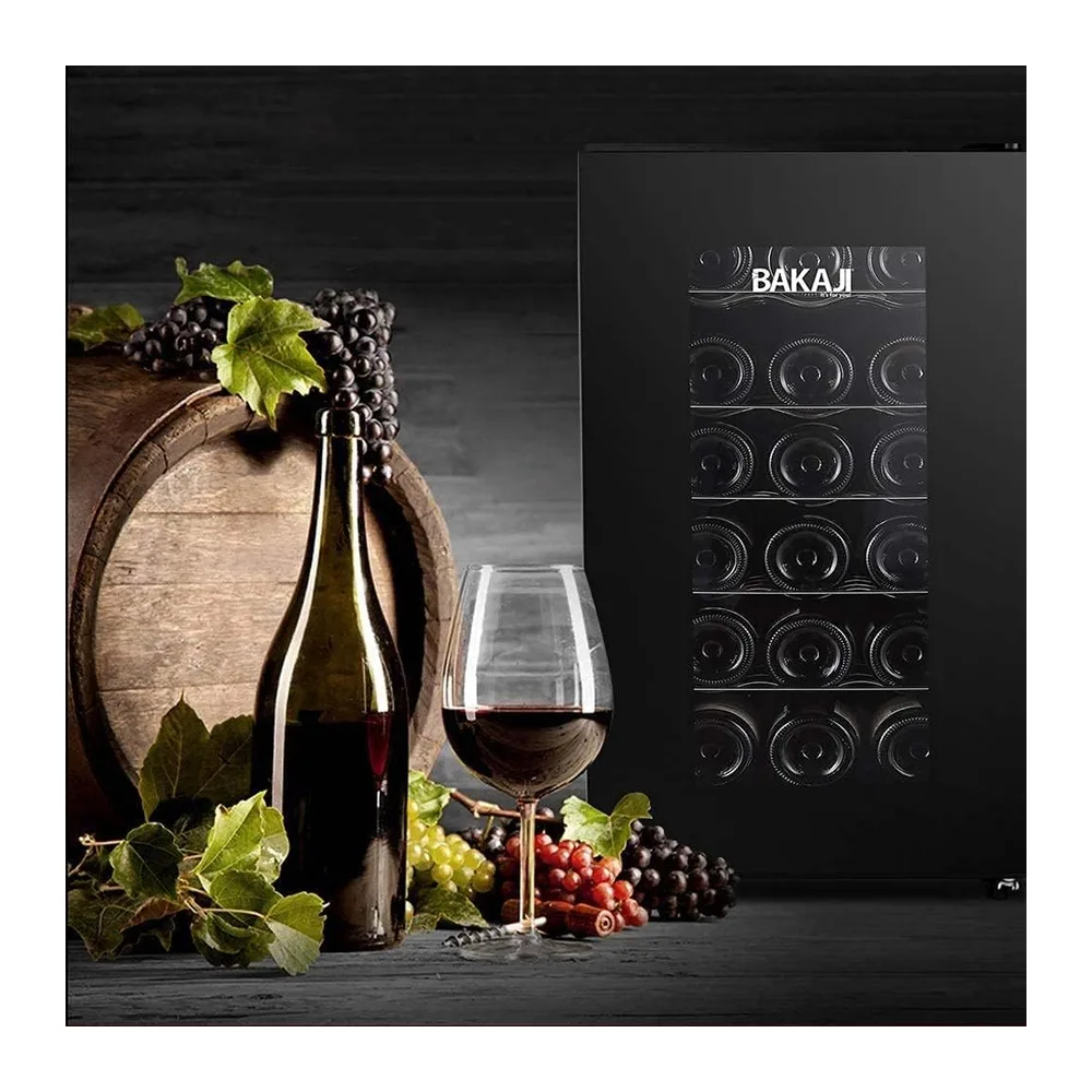 Bakaji Cantina Refrigerante Bottiglie di Vino Cantinetta Frigo Elettrica con 18 Porta Bottiglie 52 Lt Potenza — 2