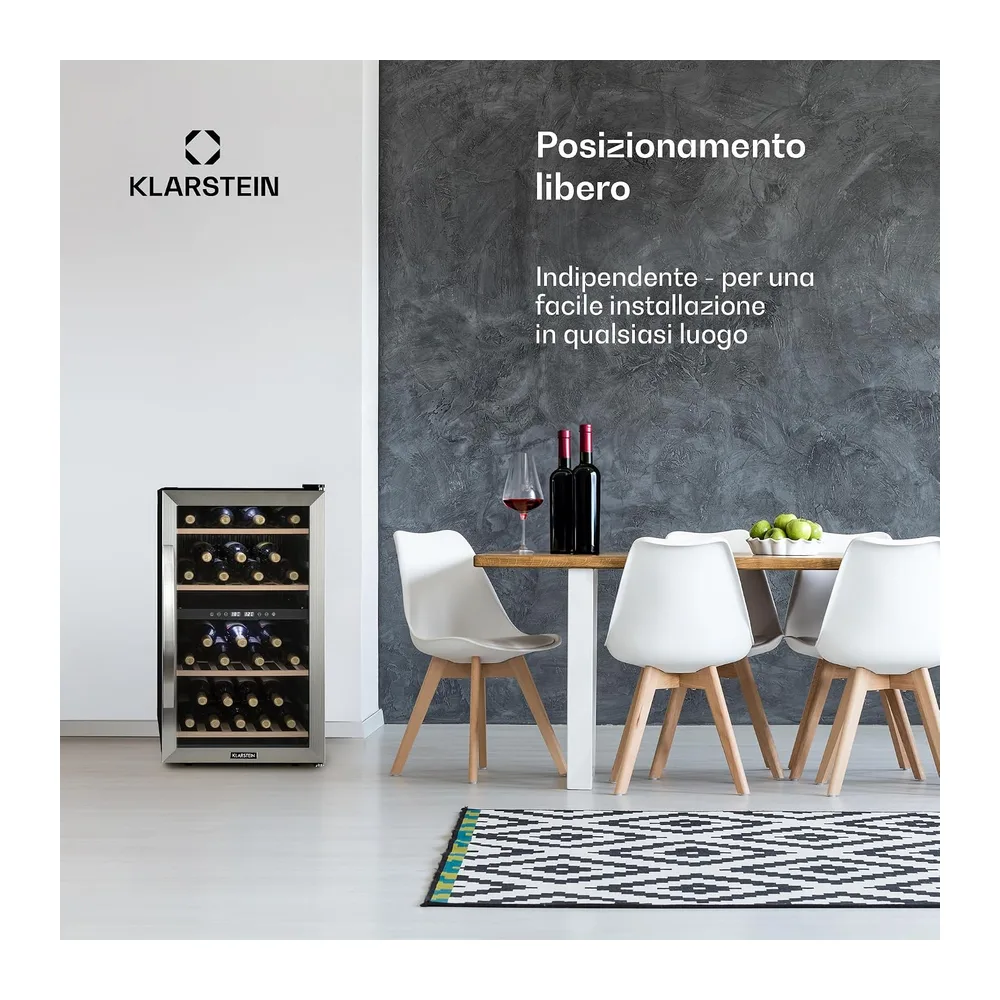 Klarstein Cantinetta Vino, Cantinetta Vino Refrigerata a Zona Doppia per Interno/Esterni, Frigo Bar, Cantina — 3