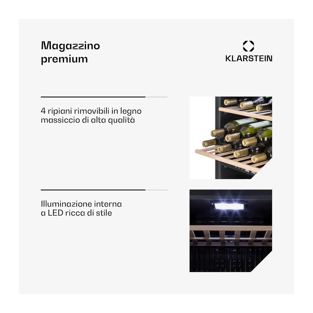 Klarstein Cantinetta Vino, Cantinetta Vino Refrigerata a Zona Doppia per Interno/Esterni, Frigo Bar, Cantina — 5