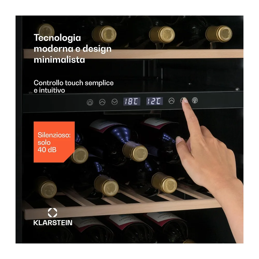 Klarstein Cantinetta Vino, Cantinetta Vino Refrigerata a Zona Doppia per Interno/Esterni, Frigo Bar, Cantina — 6