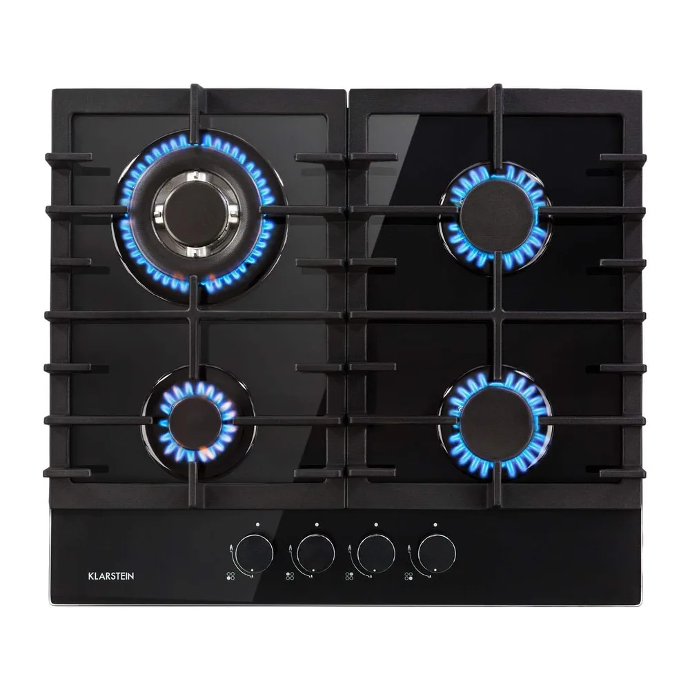 KLARSTEIN Ignito - Piano Cottura a Gas, Piastra da Incasso, Bruciatore Sabaf, Gas Naturale/Gas Propano,