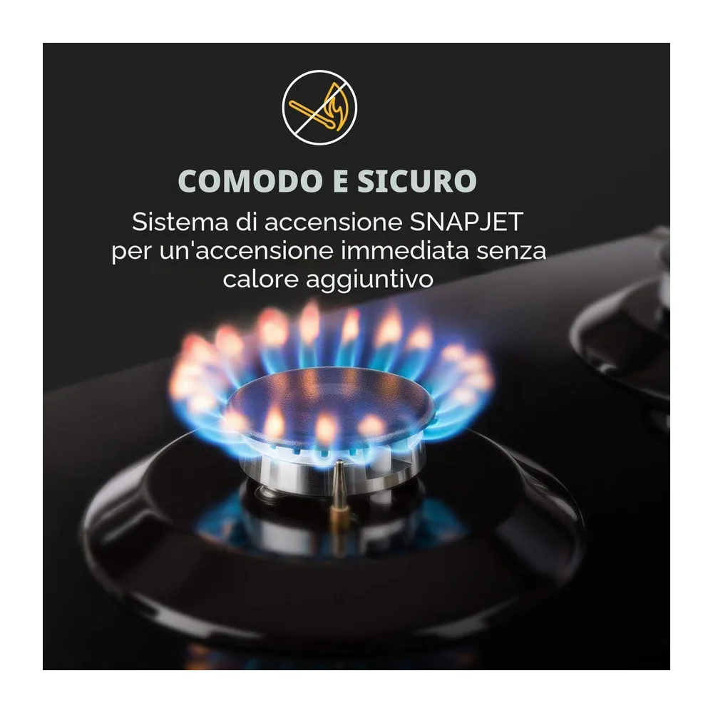 KLARSTEIN Ignito - Piano Cottura a Gas, Piastra da Incasso, Bruciatore Sabaf, Gas Naturale/Gas Propano, — 5