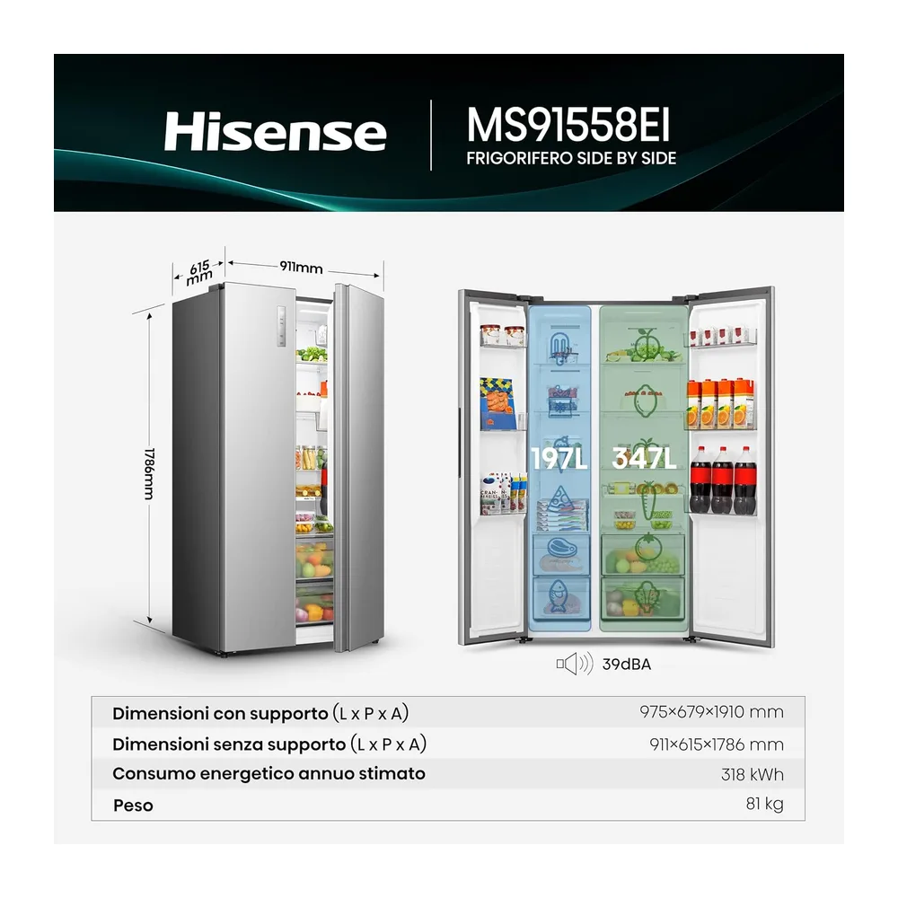 Hisense MS91558EI Frigorifero Side by Side — 2
