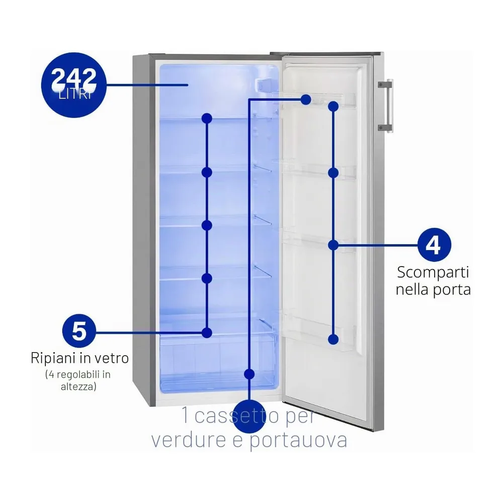 Bomann Réfrigérateur 242L inox VS7316-1-inox — 2
