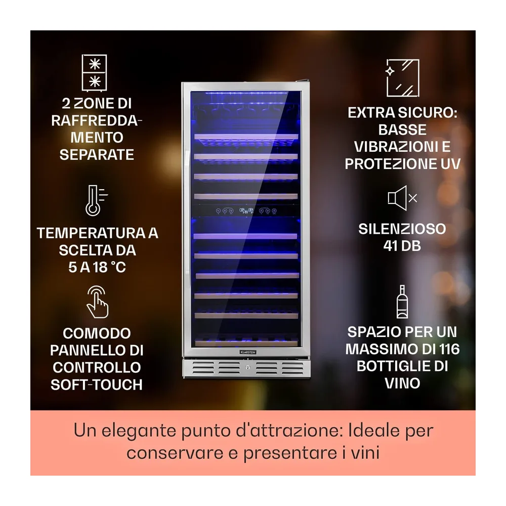KLARSTEIN Cantinetta Vino Design da Incasso — 2
