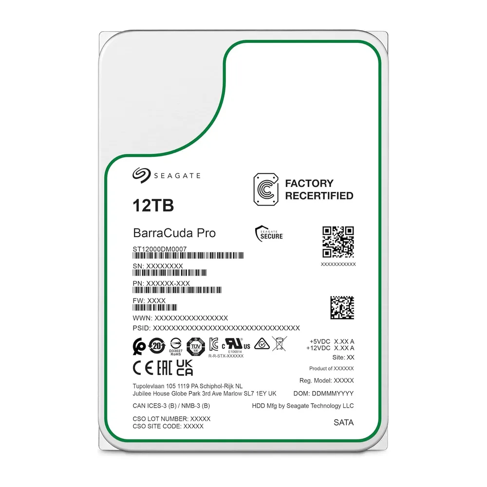 Seagate IronWolf NAS 12TB Interne Festplatte CMR 3.5 Zoll Sata III 256MB — 2