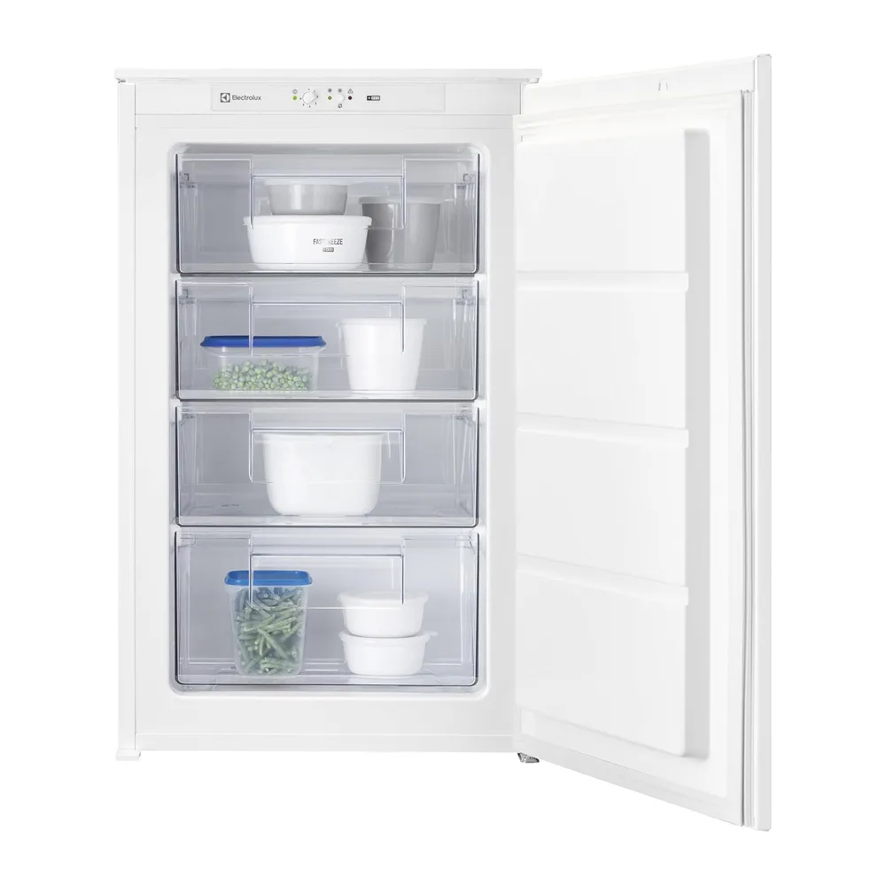 Electrolux LUB3AE88S, Congelatore Verticale da Incasso, Serie 600 LowFrost, Altezza 87,3 cm, Capacità Totale
