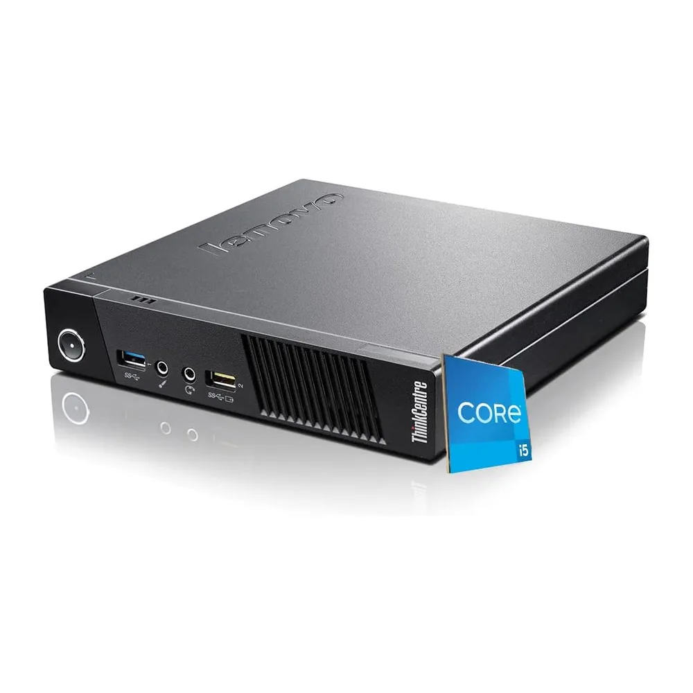 Lenovo, Mini Pc fisso i5, Ram 8 Gb, SSD 256 Gb, Wi Fi, Pc desktop i5, Computer pronto all'uso, Wi Fi, Libre