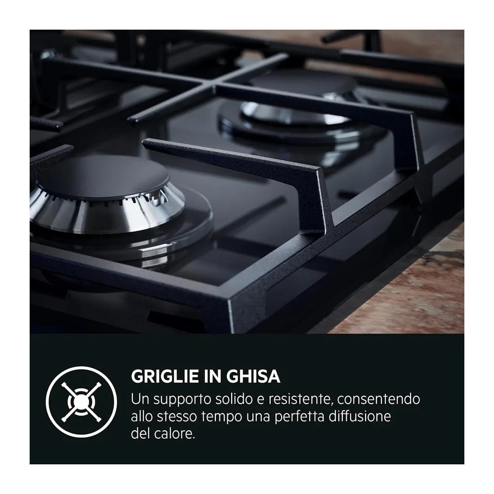AEG HGB64400SM Piano Cottura a Gas 60 cm 4 Fuochi Griglie in Ghisa Inox [Classe di efficienza energetica F] — 4