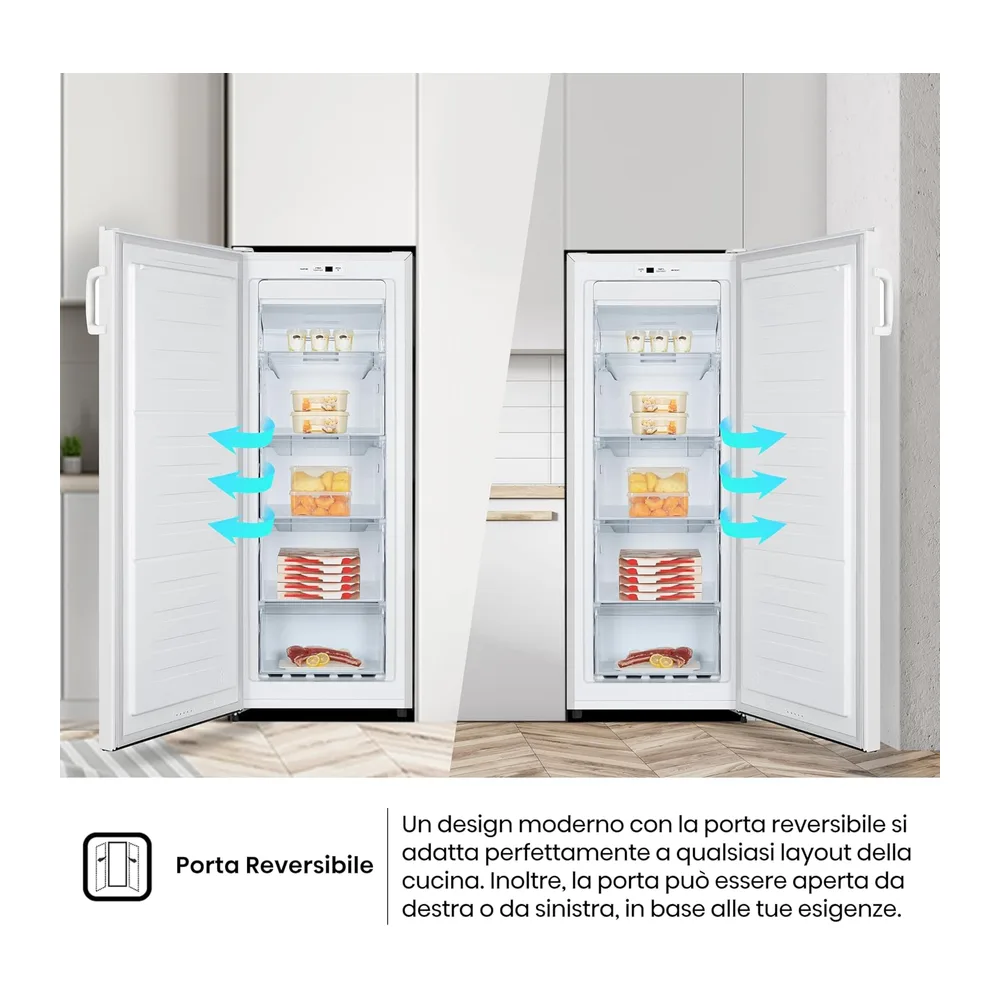 Congelatore Verticale Hisense FV191N4AW2 Capacità 155 Litri Classe Energetica E [Classe di efficienza — 4