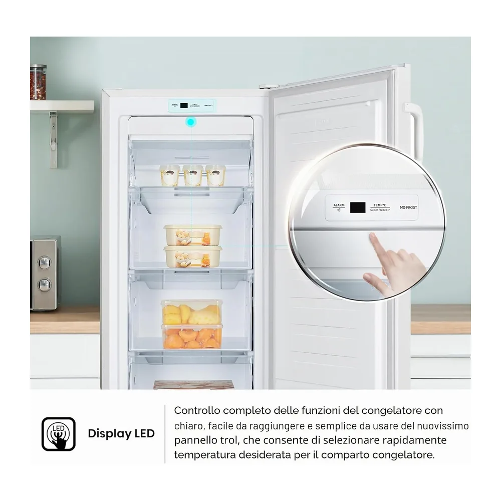 Congelatore Verticale Hisense FV191N4AW2 Capacità 155 Litri Classe Energetica E [Classe di efficienza — 6