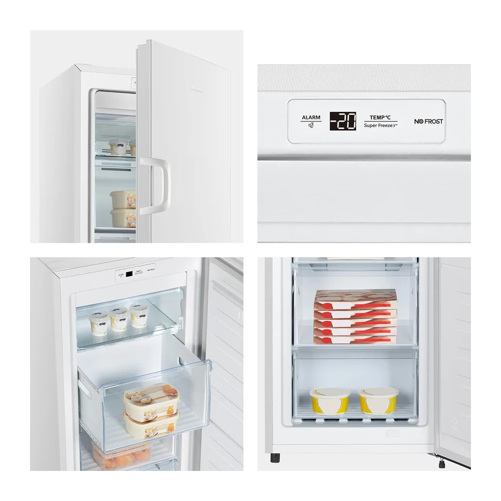 Hisense FV245N4AW2 Freezer Verticale, Total No Frost, 194 L, Bianco, Porte reversibili [Classe di efficienza — 5