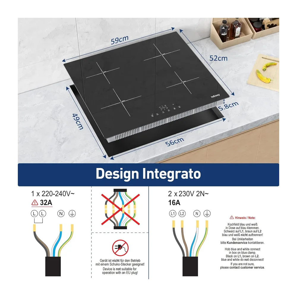 Piastra a Induzione, Piano cottura a induzione (4 Fuochi - 6800W) — 5