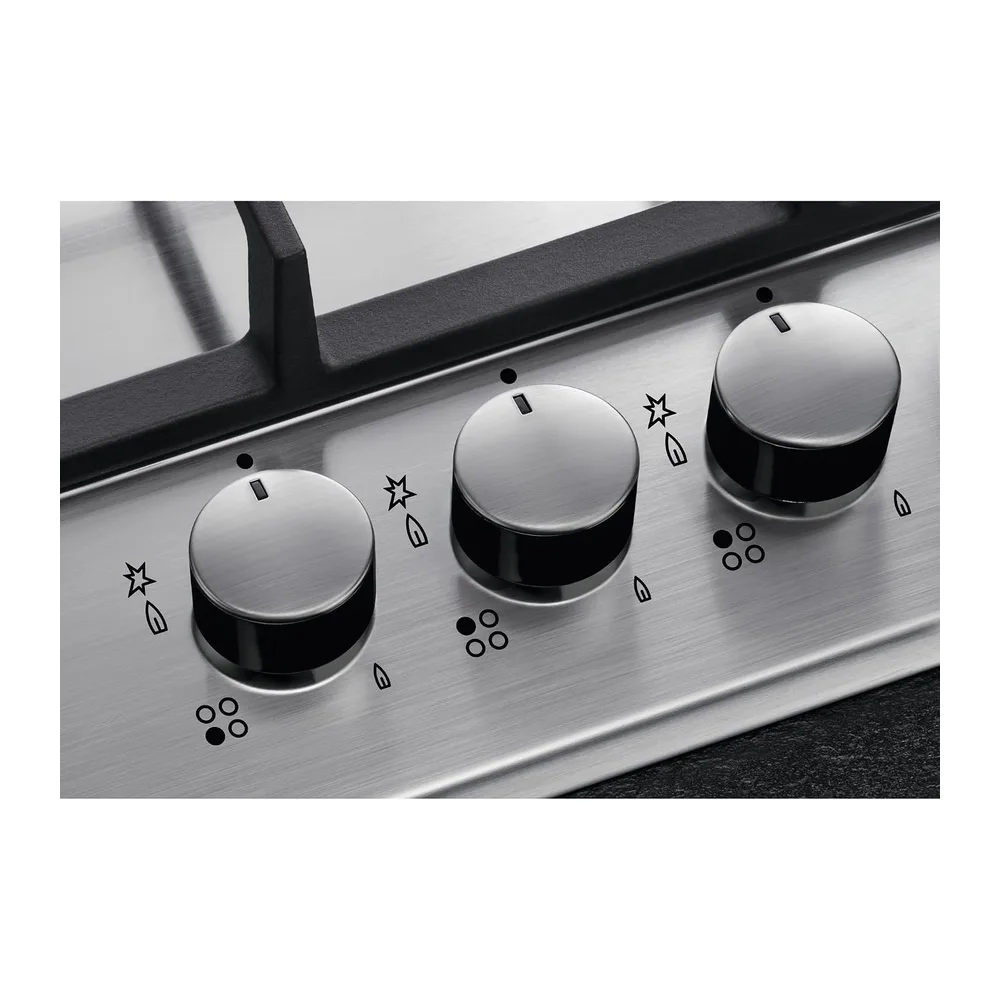 AEG HGB75400SM Piano Cottura a Gas 75 cm 5 Fuochi Griglie in Ghisa Inox — 3