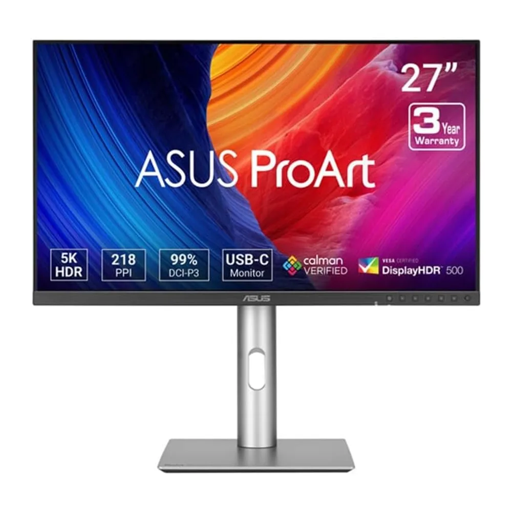 ASUS PROART DISPLAY PA27JCV, Monitor Professionale da 27" 5K UHD IPS, Nero