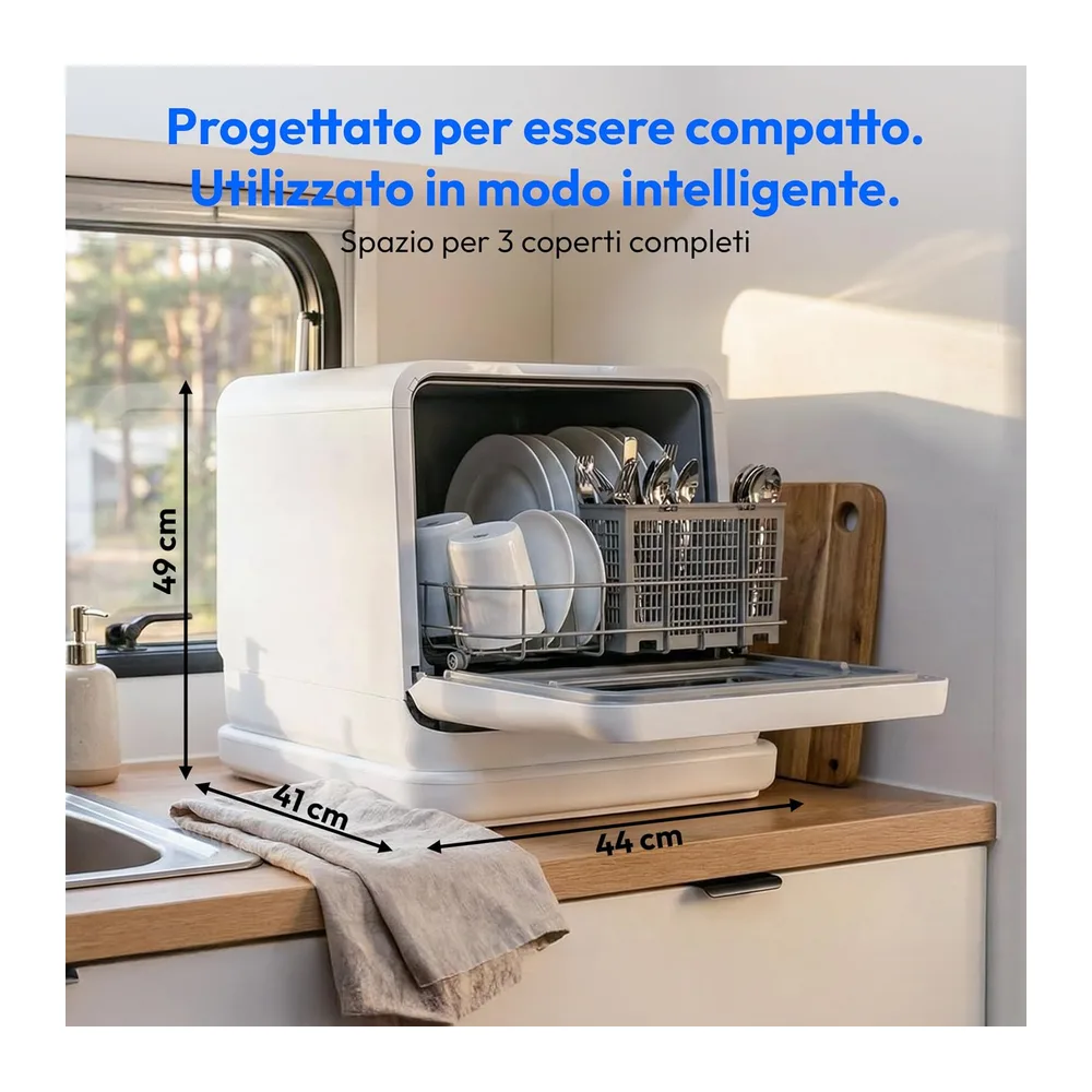 MEDION Mini Lavastoviglie DWT30, 3 Coperti, Lavastoviglie da Tavolo, funziona con o senza collegamento — 2
