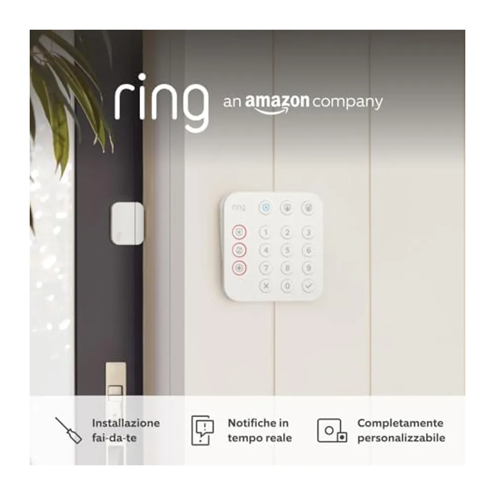 Kit Ring Alarm - S | Sistema di allarme per la sicurezza della tua casa con monitoraggio assistito opzionale