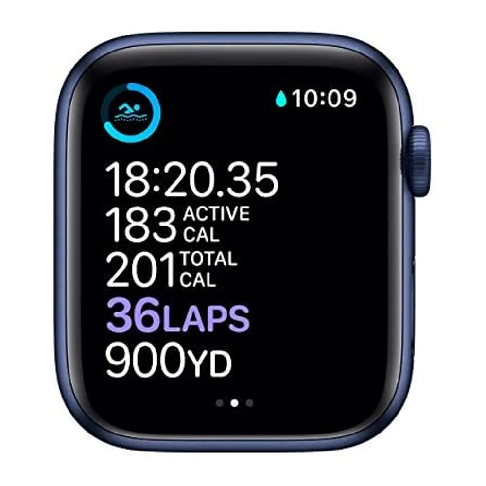 Apple Watch Series 6 (GPS + Cellulare, 44MM) Cassa in Alluminio Blu con Cinturino Sport Blu Scuro — 6
