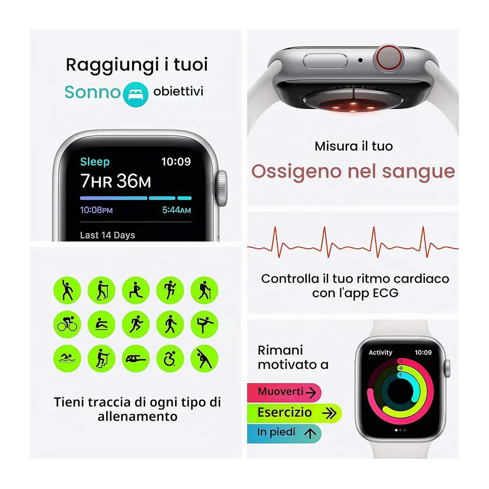 Apple Watch Series 6 (GPS + Cellulare, 44MM) Cassa in Alluminio Blu con Cinturino Sport Blu Scuro — 5
