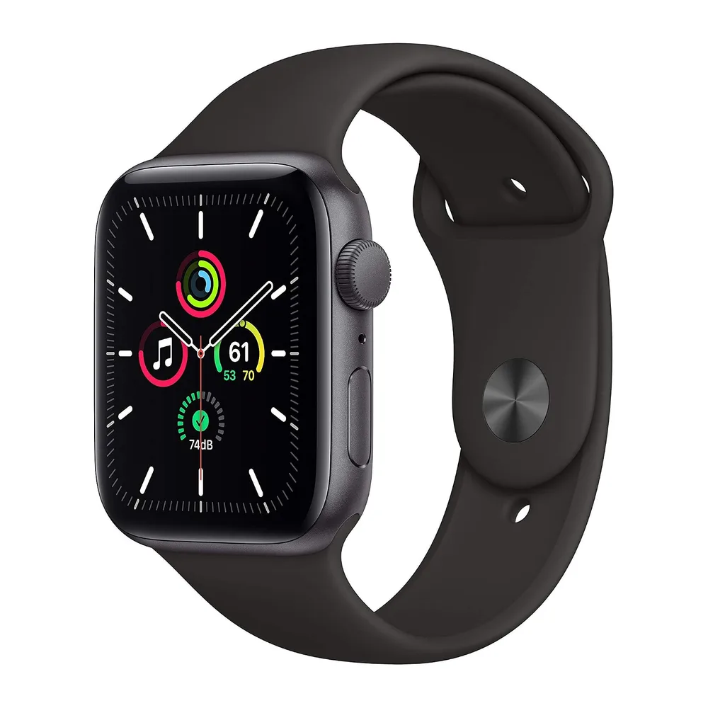 Apple Watch SE (GPS, 44MM) - Case Grigio Siderale in Alluminio con Cinturino Sport Nero (Ricondizionato)