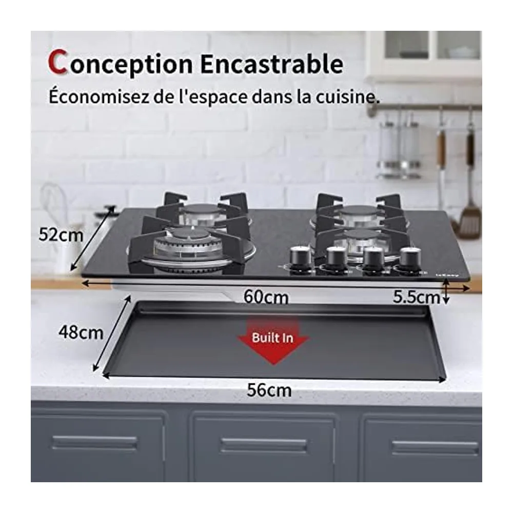 Piano Cottura a Gas 4 Fuochi da Incasso 60cm — 2